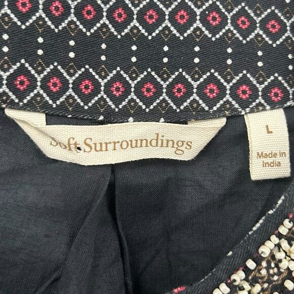 Soft Surroundings Mandala Bolero Beaded Clasp Front Cropped Jacket Womens Large - Picture 3 of 6